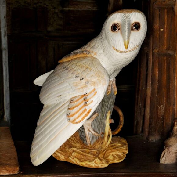 Barn Owl 1987 Porcelain Figurine George McMonigle Franklin Mint - Picture 1 of 10